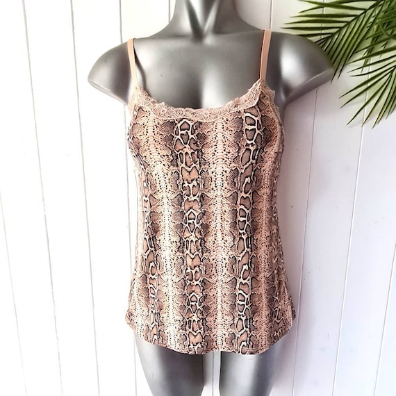 Animal print stretch vest cami top by SophieB lac… - image 1