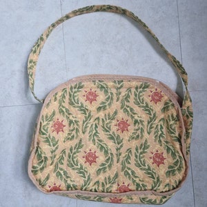 Vintage handmade craft bag, knitting bag, crochet bag, sewing bag, large project bag, 80s, gift