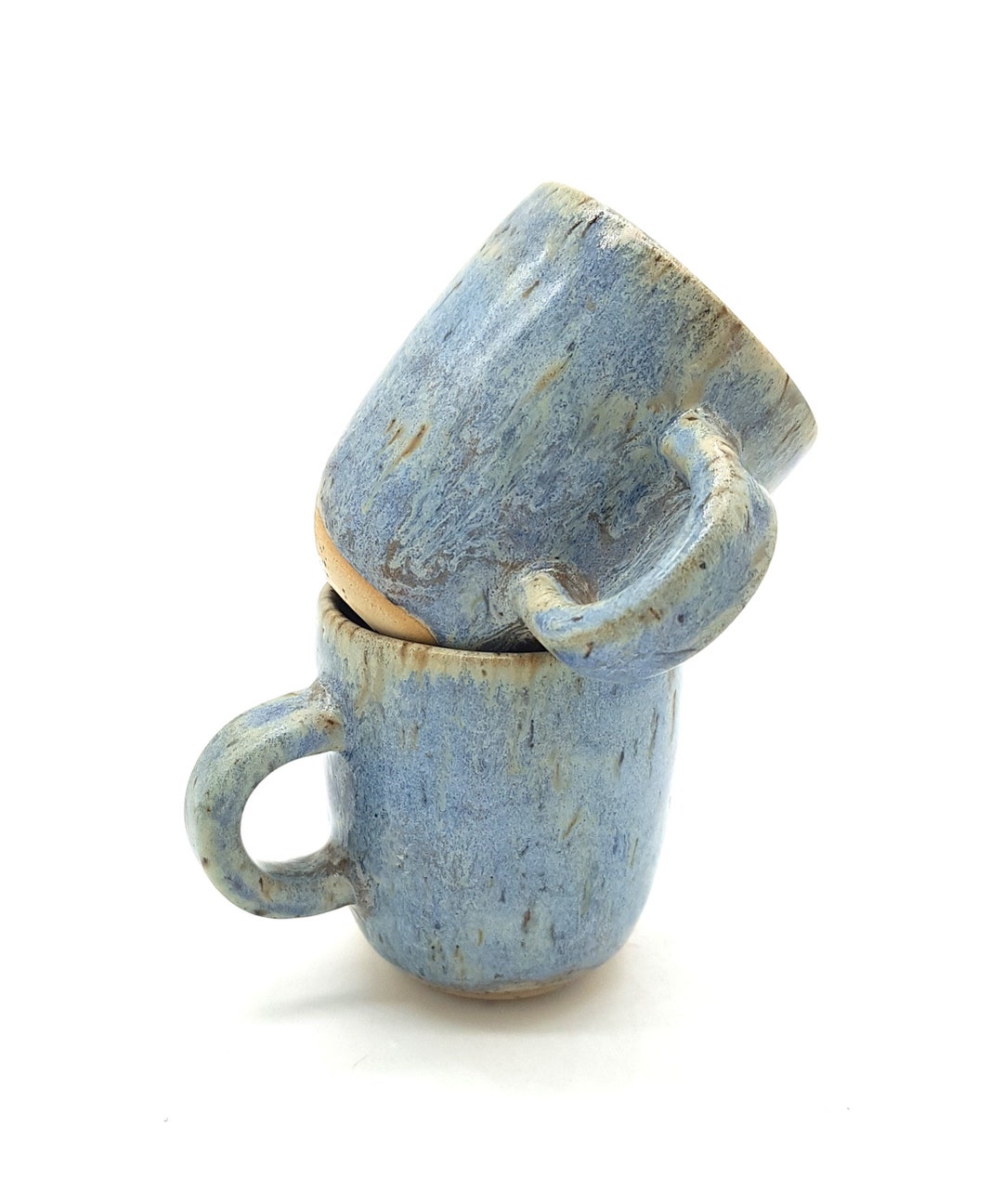 2 Light Blue Espresso Cups Etsy