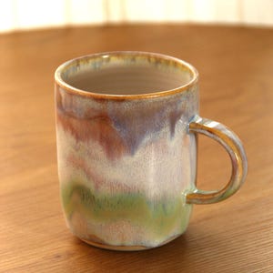 Artisan Pottery Coffee Cup, Calm Natural Tones