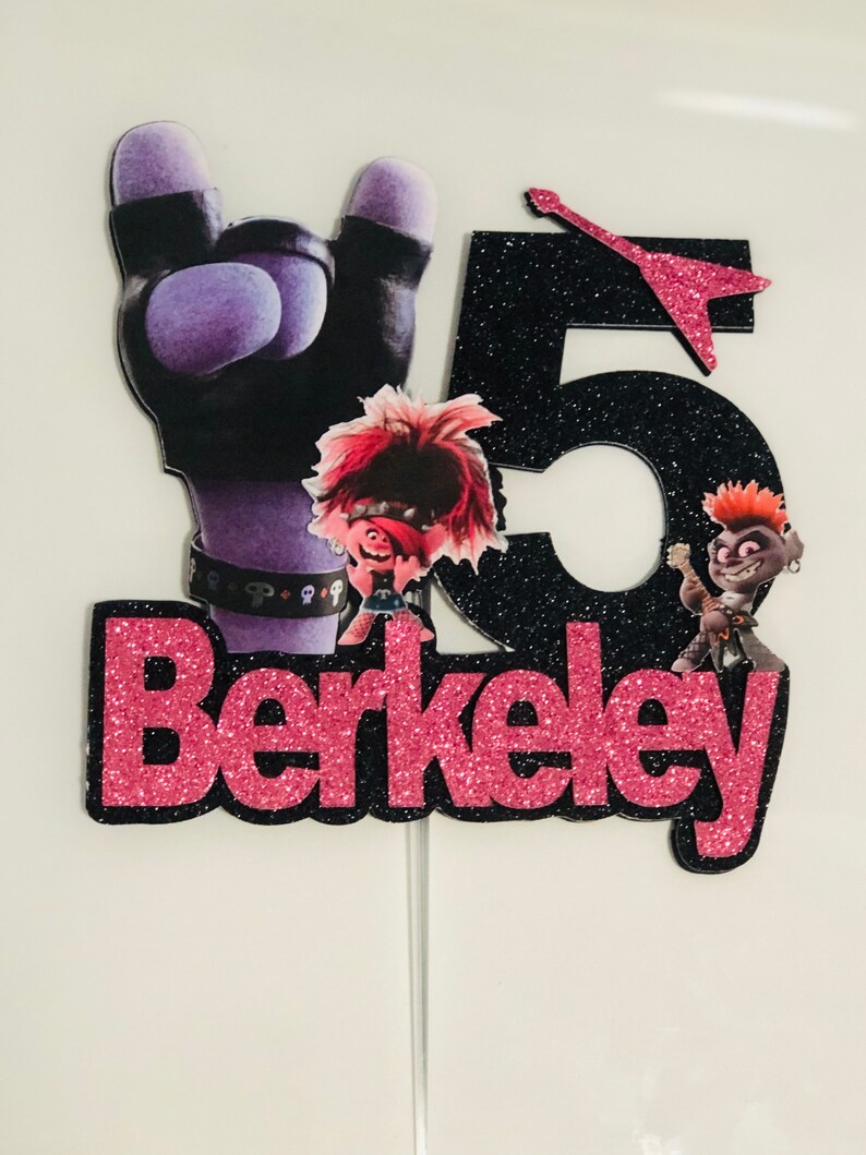 Trolls world tour cake topper Etsy