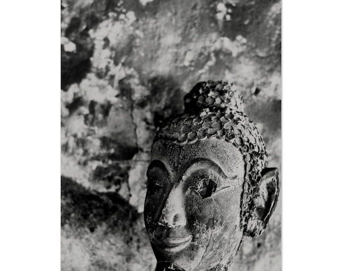 Laos Buddha Statue Poster | Museum Quality Matte Art Print | 40x60cm Spiritual Wall Decor | Handmade Gift for Art Lovers