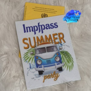 Impfpass Hülle mit Foto oder Motiven bedruckt , personalisiert bedruckt, kleine Geschenk, zum einstecken, Filz Hülle, Impfung, Bus , Auto