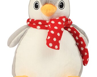 Personalisiertes Kuscheltier Pinguin Plüschtier zur Geburt/Taufe, zu Weihnachten, zum Geburtstag oder weiteren Anlässen individuell bestickt