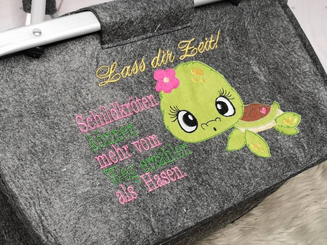 Einkaufskorb Bestickt mit Spruch für Rentner Filz Korb Etsy