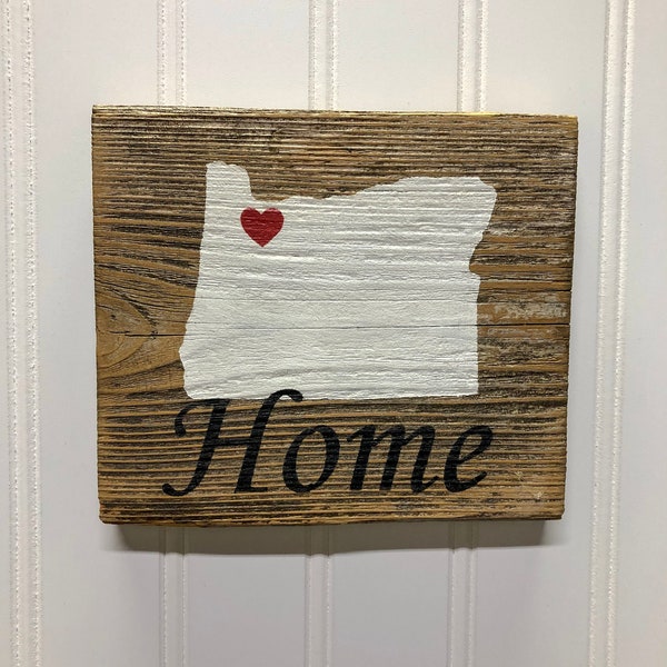 Oregon Heart Reclaimed Wood Wall Hanging