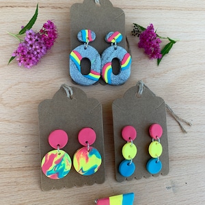 Polymer Clay Earrings - Pride Collection in Pansexual Flag