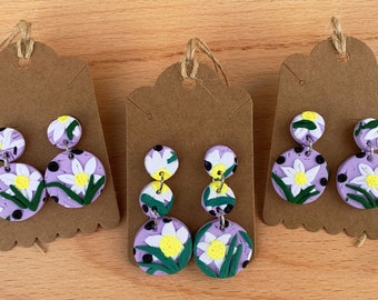 Polymer Clay Earrings - Floral Collection in Daffodils