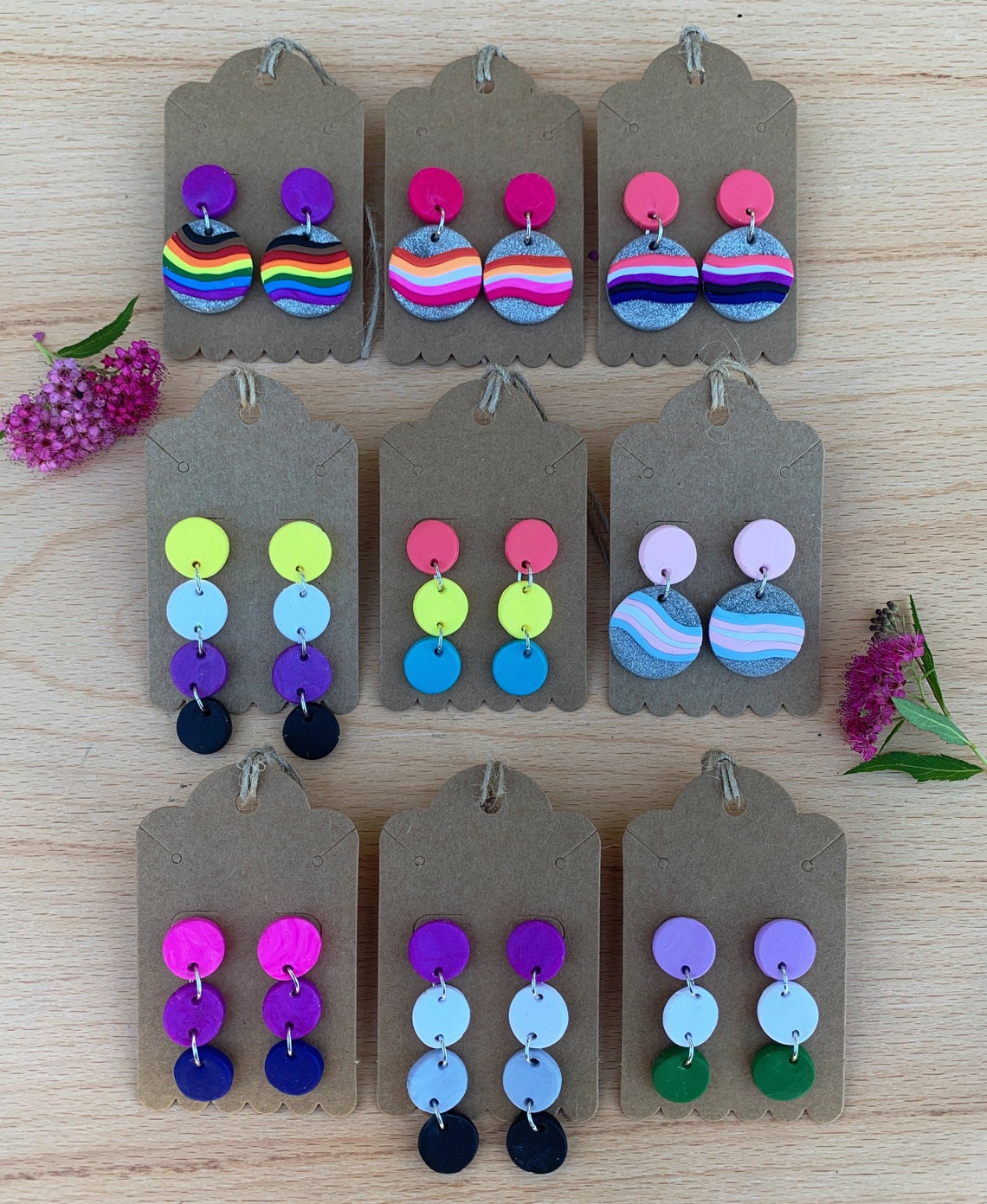 Polymer Clay Earrings Pride Collection in Asexual Flag Etsy