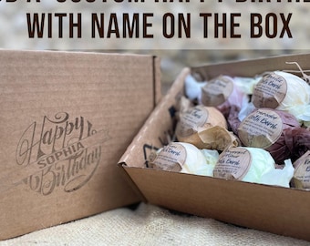 The Ultimate Wind-Down Box: 9 Bath Bombs Gift Set , Personalised Vegan Aromatherapy Natural Spa Hamper for Her