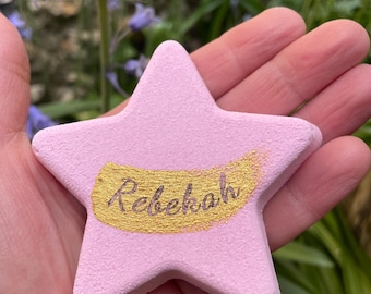 Personalized Star Bath Bombs: Natural Ingredients, Kids Bath Fun