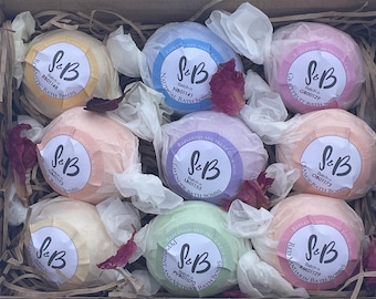 Handmade Vegan Bath Bombs Gift Set, Personalized Card