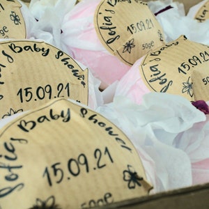 Personalized Bath Bombs for Baby Shower favors, Set of 9