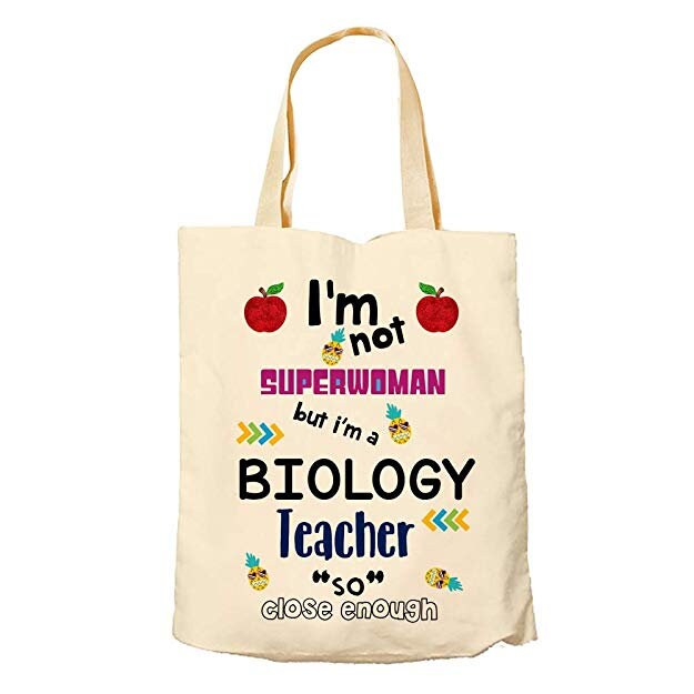 I'm Not Superwoman But I'm a FRENCH TEACHER Tote Bag Teacher Funky NE Ltd ® 