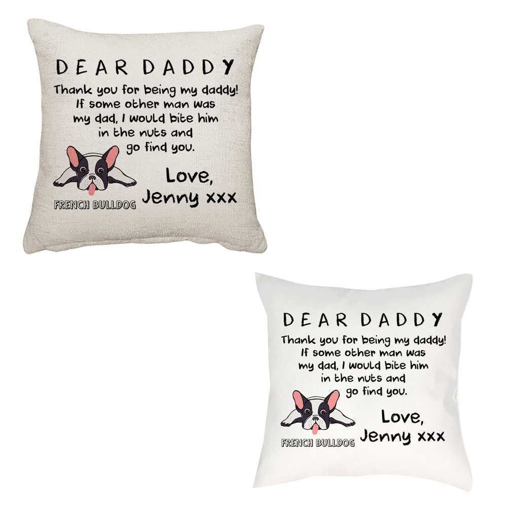 Fathers Day Gift Personalised Dog Daddy Thank You for Being My Daddy Best Dachshund Dad Dog Birthday CottonLinen Cushion Throw Pillow