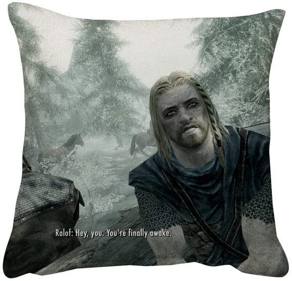 Skyrim Rolof You Re Finally Awake Meme Bedroom Couch Sofa Etsy