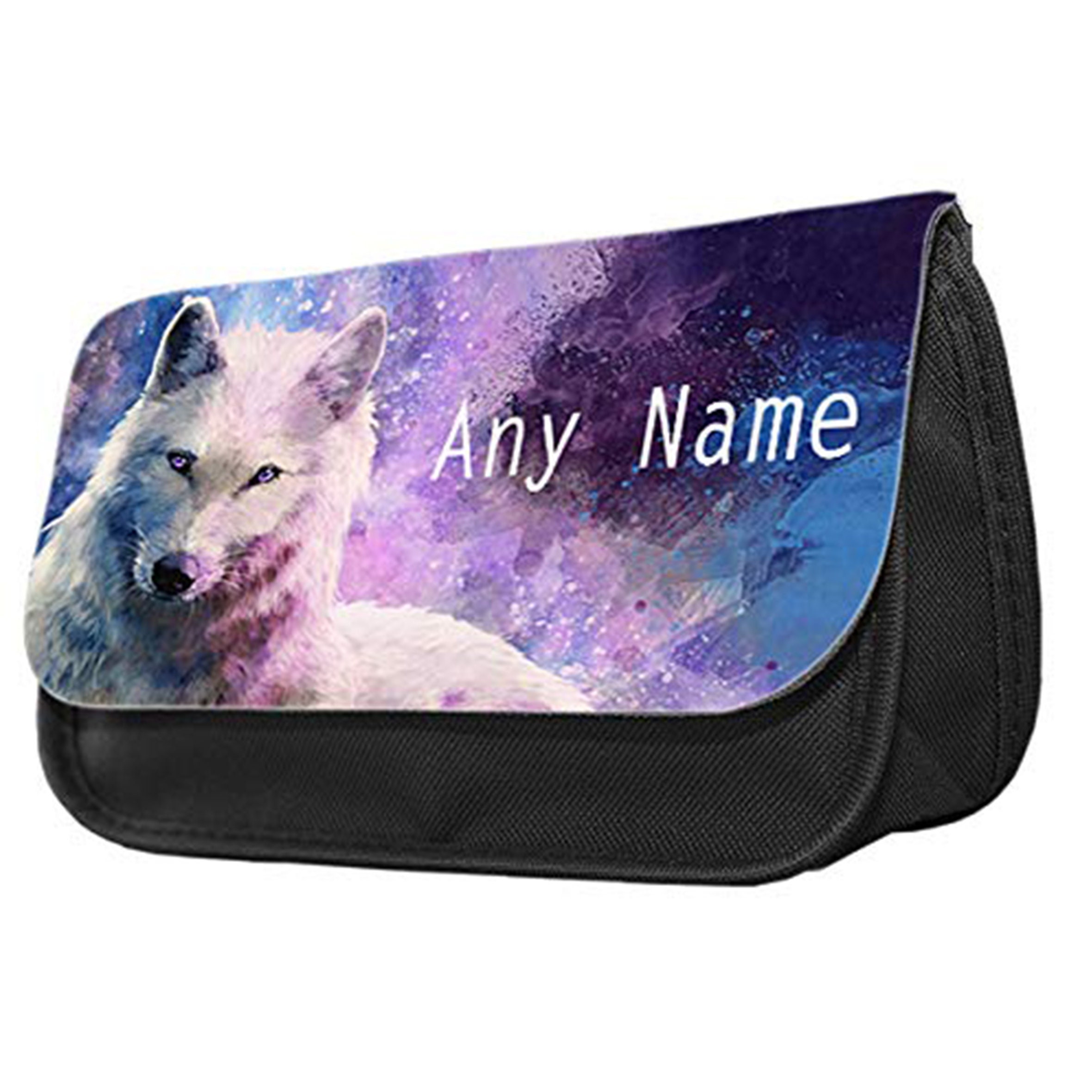 Lightweight Pencil Holder Pouch Novelty Wolf Print Pencil Case Boxes with  Zipper