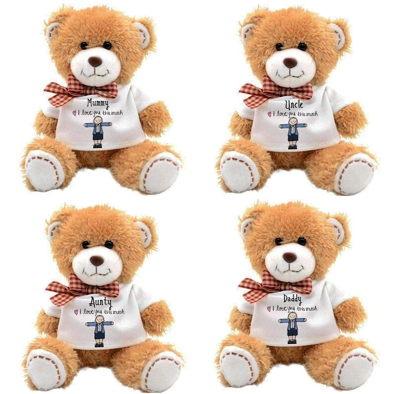Personalised I Love You This Much Inspired Teddy Bear Custom Soft Toy Soft Toys Stuffed Animals Toys Games
