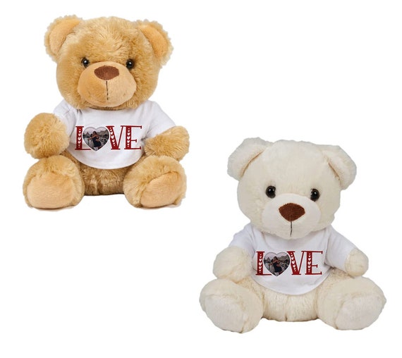 Día de San Valentín Amor Personalizado Corazón CUALQUIER IMAGEN Regalo para  Él/Ella, Pareja, Boda, Cumpleaños, Aniversario, Peluches de Peluche, Osito  de Peluche. -  España