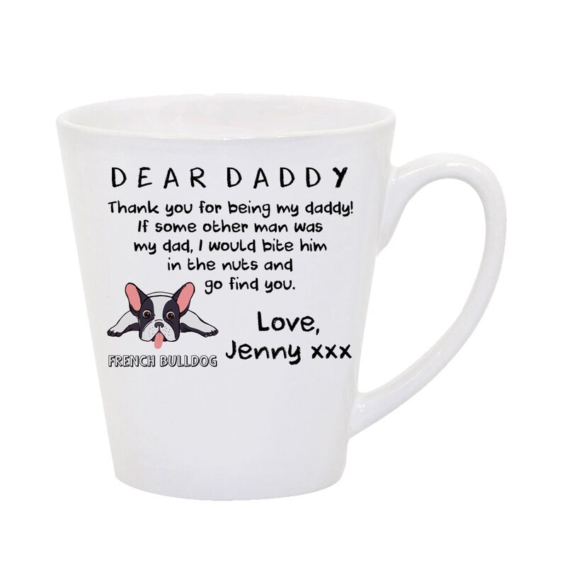 Fathers Day Personalised Dog Daddy Thank You for Being My Daddy Best Beagle Dad Dog Birthday Coffee/Tea Mug Black Satin Ceramic Mug