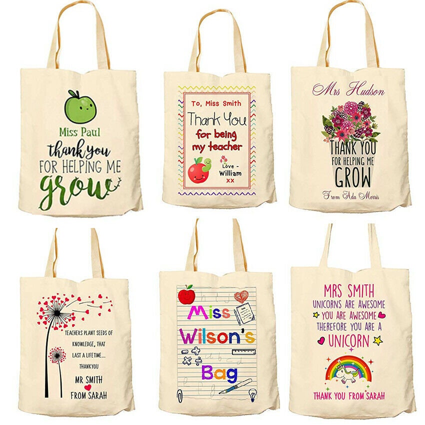 Tote Bags Teacher Giftthank You Book Bag End of Term - Etsy UK