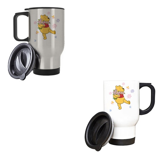 14oz. White Travel Mug with handle