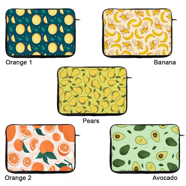 Funny Fruit pattern Birthday present gift Avocado, Orange, Pear  Your Laptop Safe 13' 14” 15' Sleeve Accessories, apple macbook, tablet 