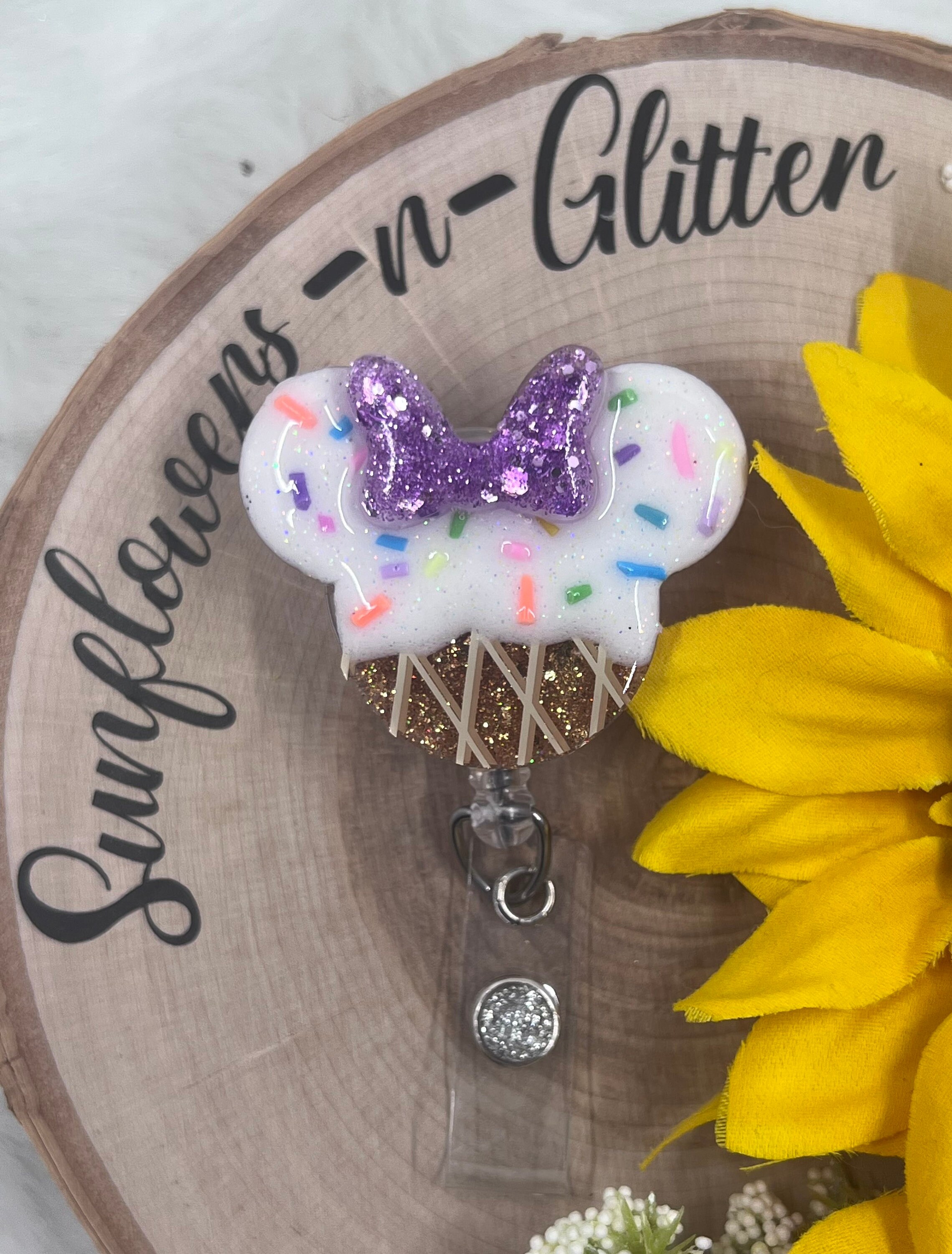 Disney Badge Reel-minnie Mouse Badge Reel-ice Cream Sprinkles