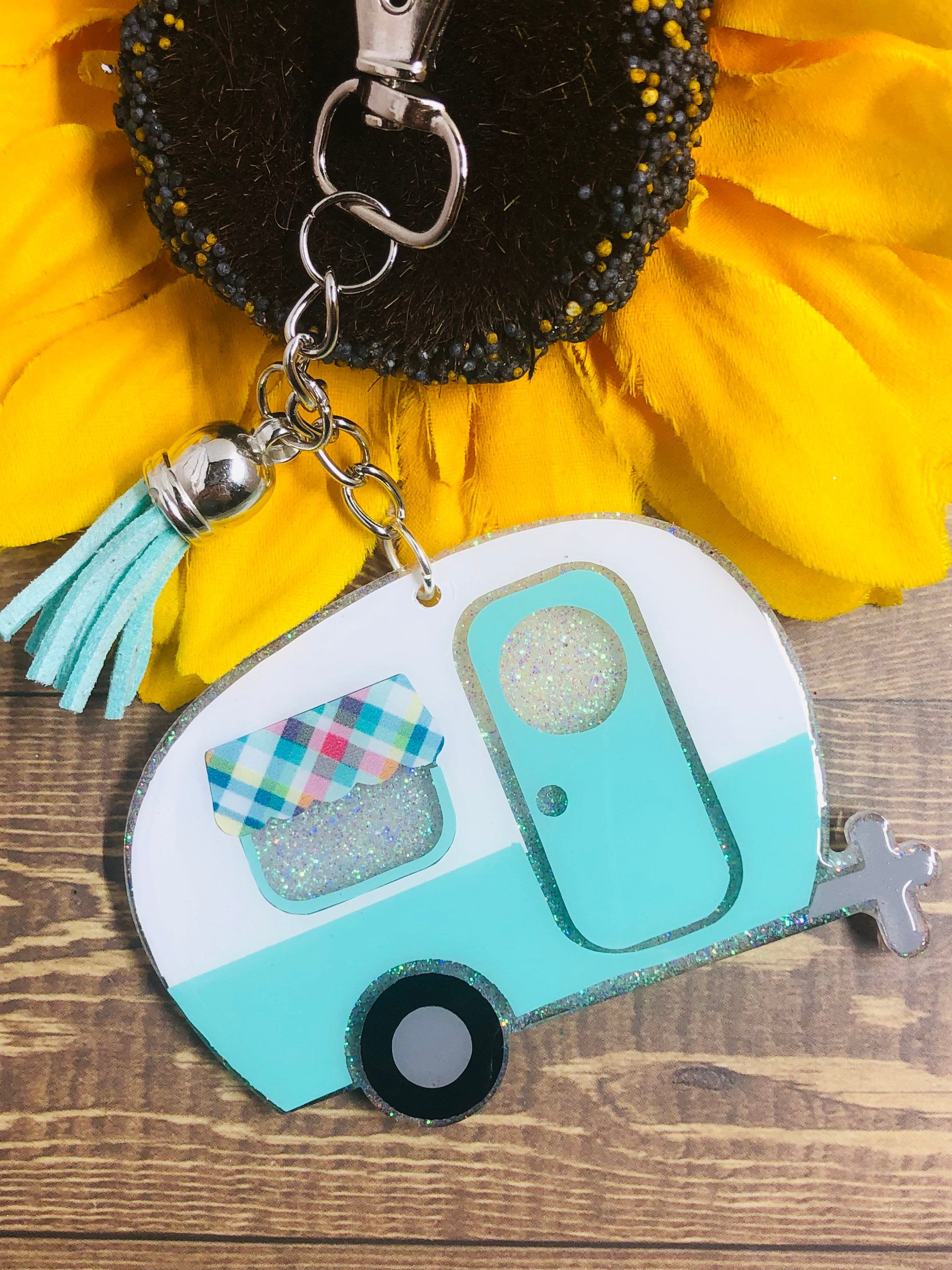Camper keychain retro camper keychain camping keychain Etsy