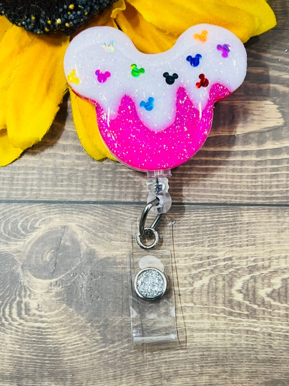 Mouse Ears Badge Reel-frosted With Sprinkles-disney Badge