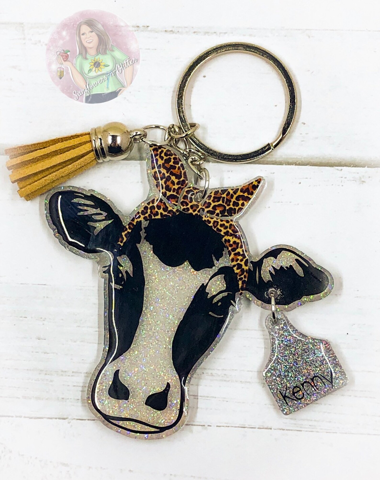 Mama Cow Keychain With Cattle Tag Names Mom and Babies Etsy