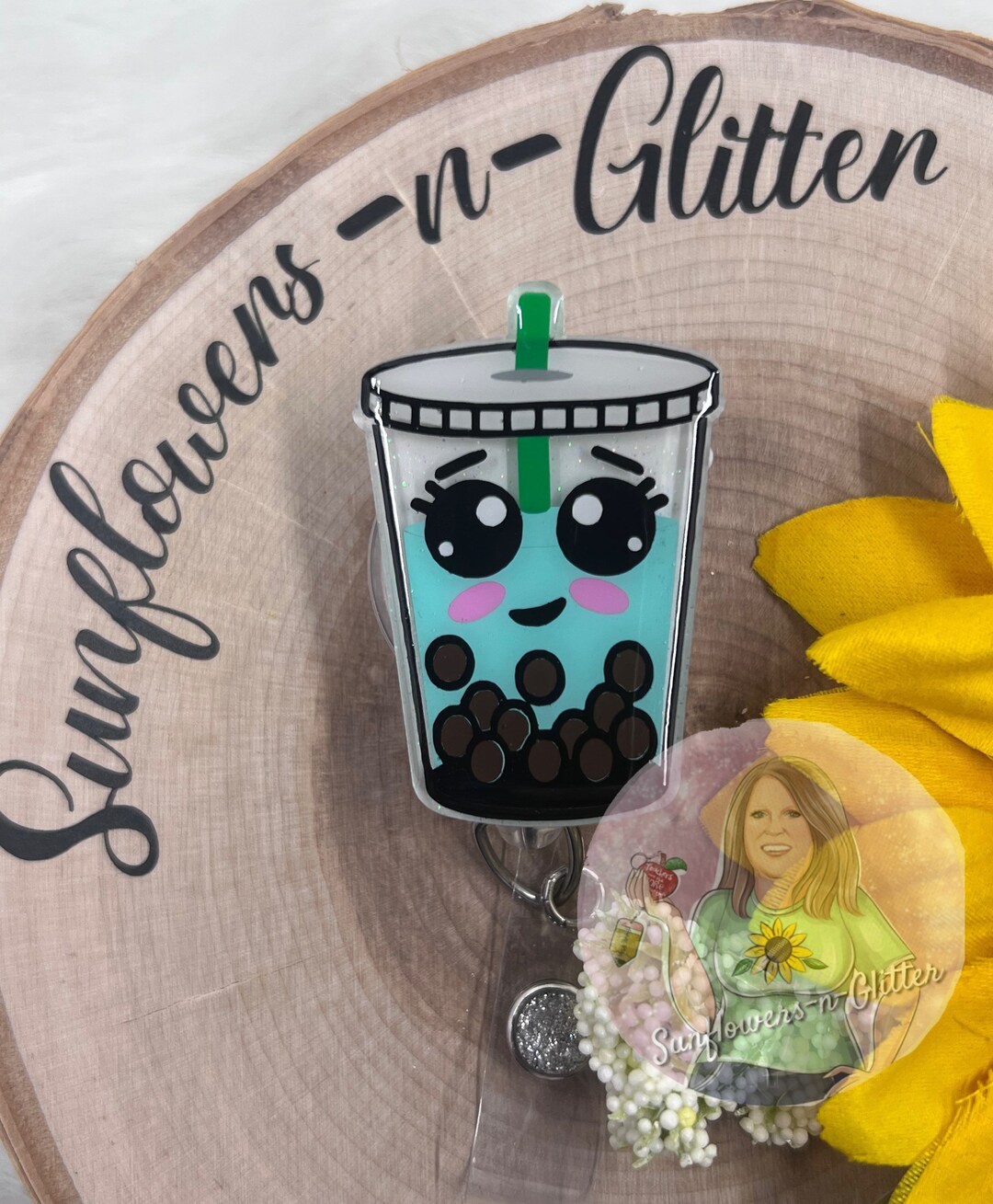 Bubble Teaboba Tea Badge Reeleducation/medical/nurse Badge Reel Etsy