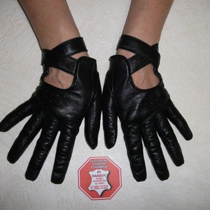 Women's Black Driving Genuine Leather Gloves Designer Model Gloves Made with Italian Genuine Leather High Quality