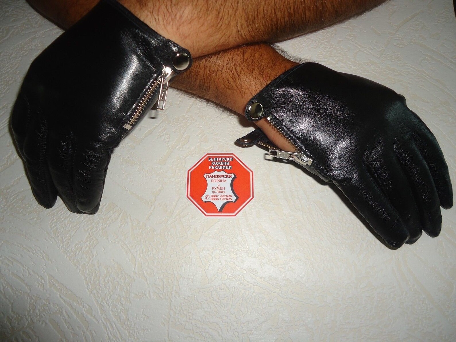 Men's Driving Black Genuine Gloves with zippers and knobs Etsy