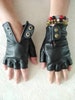 Unique Women's Black Genuine Leather Fingerless Gloves Fashion Accessory Leather Driving Gloves Great Gift 