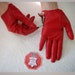 Women's Driving Red Genuine Italian Soft Leather Gloves with Zippers and Buttons Designer Model Gloves 