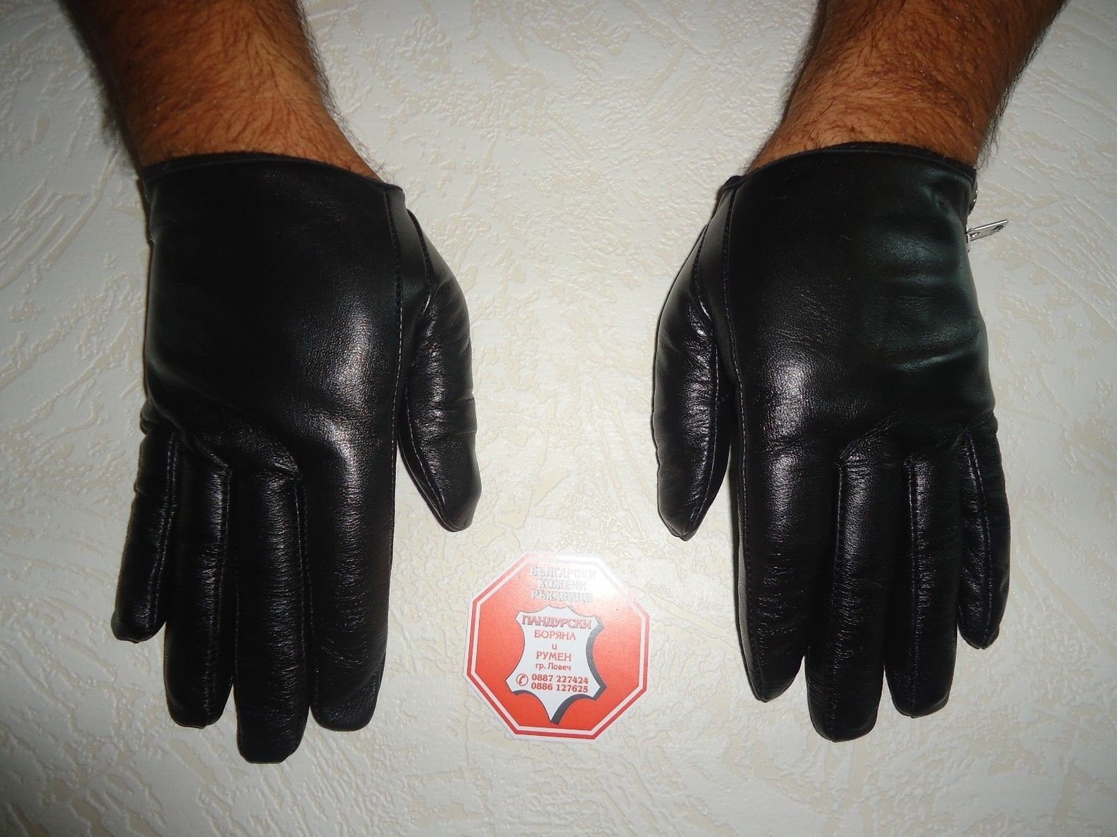 Men's Driving Black Genuine Gloves with zippers and knobs Etsy