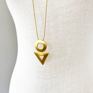 Anne Klein Vintage Gold Geometric Pendant Necklace
