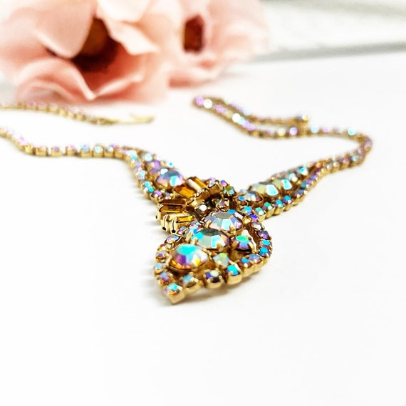 Vintage Aurora Borealis Crystal Choker Collar Nec… - image 8