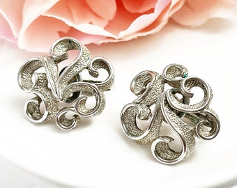 Clips D'oreille Vintage Erwin Pearl - Bicolore Argenté Et Doré - 25x26mm - Alliage