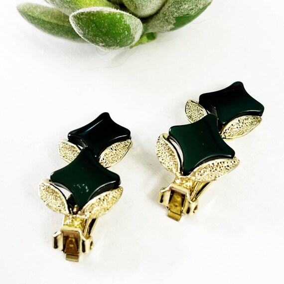 Mid-Century Vintage Hunter Green Thermoset Clip E… - image 4