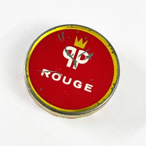 1930&#39;s Princess Pat Rouge Rare Small Tin Pot with Puff Vintage