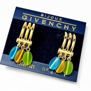 Givenchy Vintage Fringe Hoop Clip Earrings RARE