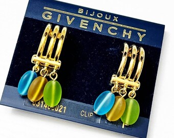 Givenchy Vintage Fringe Hoop Clip Earrings RARE