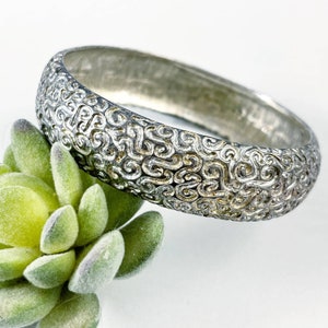 Anne Klein Vintage Textured Silver Bangle Bracelet
