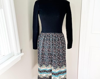 Vestido de punto de lana merino vintage Goldworm hecho en Italia