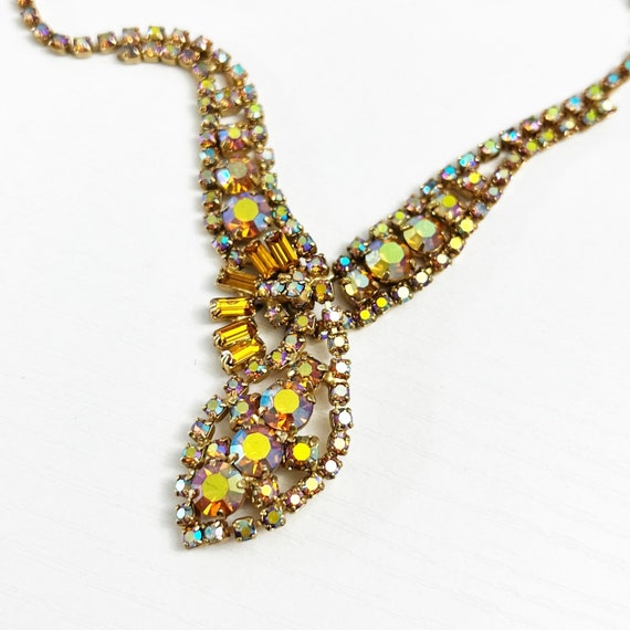 Vintage Aurora Borealis Crystal Choker Collar Nec… - image 5