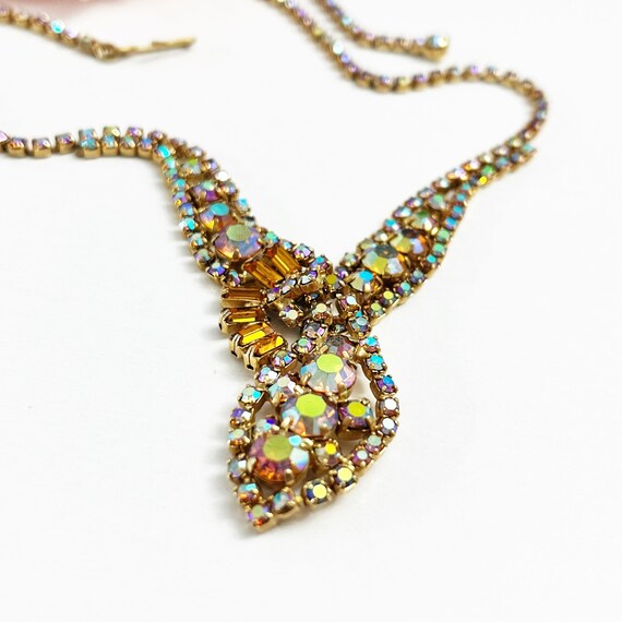 Vintage Aurora Borealis Crystal Choker Collar Nec… - image 3