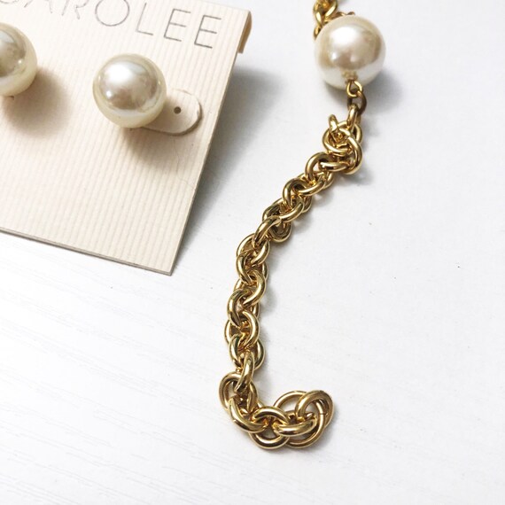 Carolee Vintage Pearl Earring & Necklace Set - image 5