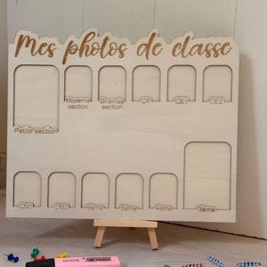 Wooden "My Class Photos" Display Stand, School Keepsake Board, School-Themed Photo Frame, End-of-Year Gift, Children's Room Decoration